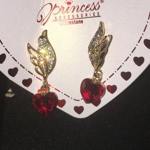 Ruby Angel Wing Earrings